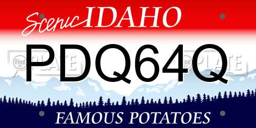 PDQ64Q Idaho License Plate