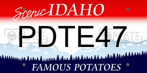 PDTE47 Idaho License Plate