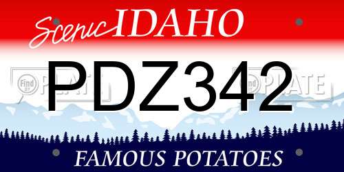 PDZ342 Idaho License Plate