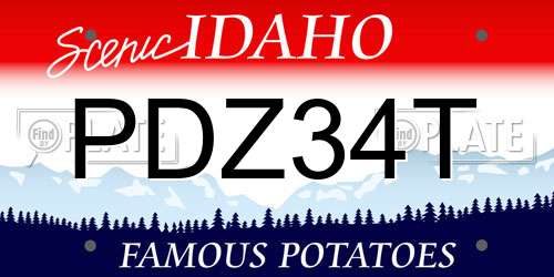 PDZ34T Idaho License Plate