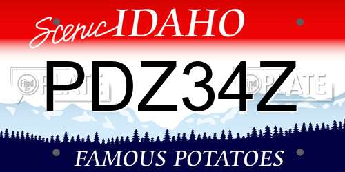 PDZ34Z Idaho License Plate