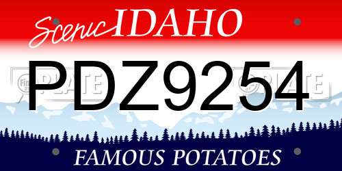 PDZ9254 Idaho License Plate