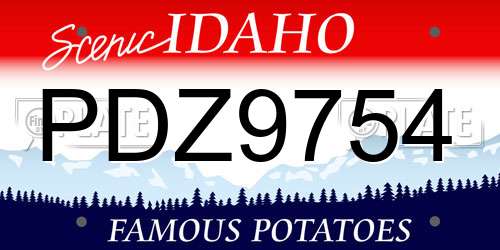 PDZ9754 Idaho License Plate