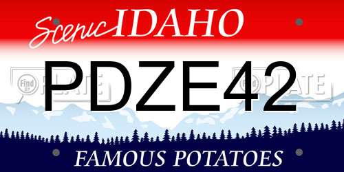 PDZE42 Idaho License Plate