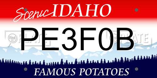 PE3F0B Idaho License Plate