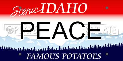 PEACE Idaho License Plate