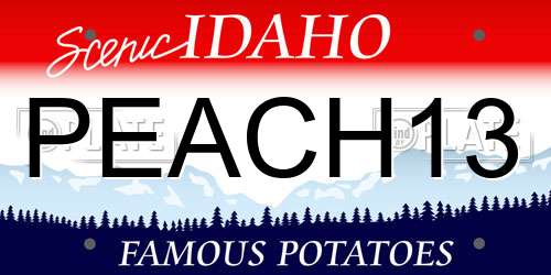 PEACH13 Idaho License Plate