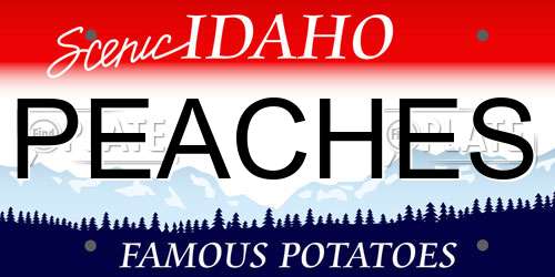 PEACHES Idaho License Plate