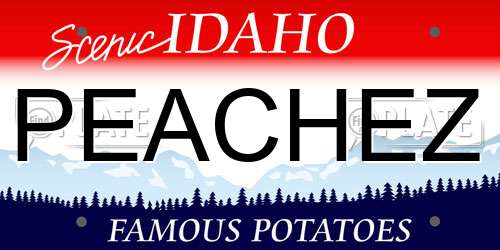 PEACHEZ Idaho License Plate
