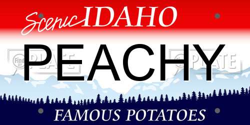 PEACHY Idaho License Plate
