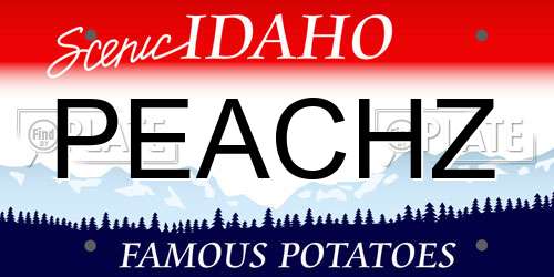 PEACHZ Idaho License Plate