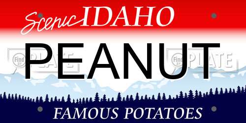 PEANUT Idaho License Plate