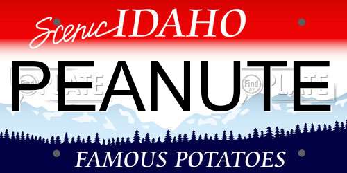 PEANUTE Idaho License Plate