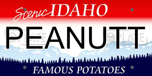 PEANUTT Idaho License Plate