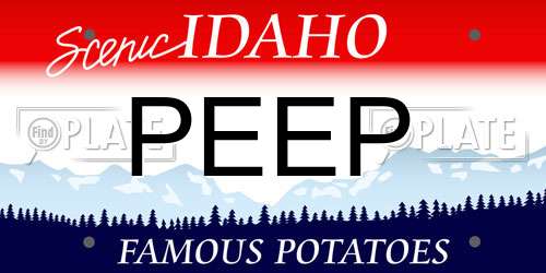 PEEP Idaho License Plate