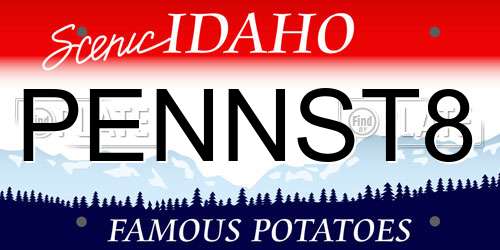 PENNST8 Idaho License Plate