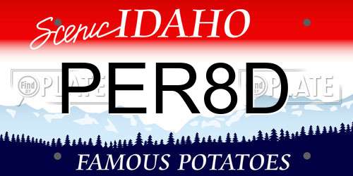 PER8D Idaho License Plate