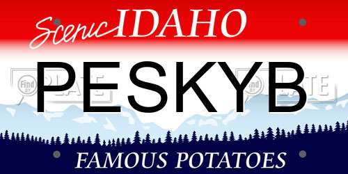 PESKYB Idaho License Plate
