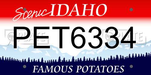 PET6334 Idaho License Plate