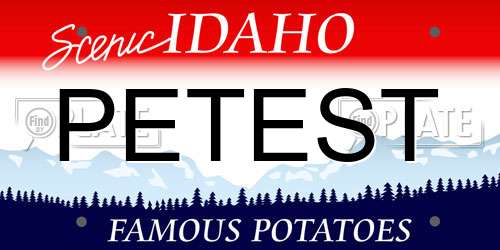 PETEST Idaho License Plate