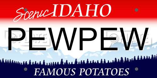 PEWPEW Idaho License Plate