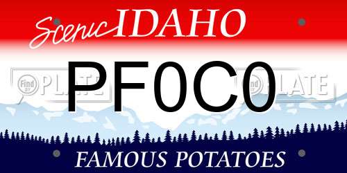 PF0C0 Idaho License Plate