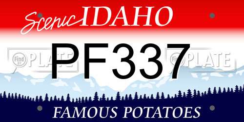 PF337 Idaho License Plate