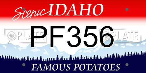 PF356 Idaho License Plate