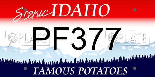 PF377 Idaho License Plate
