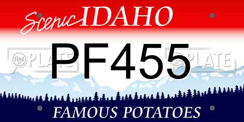 PF455 Idaho License Plate