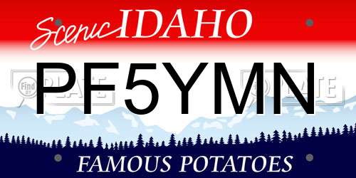 PF5YMN Idaho License Plate