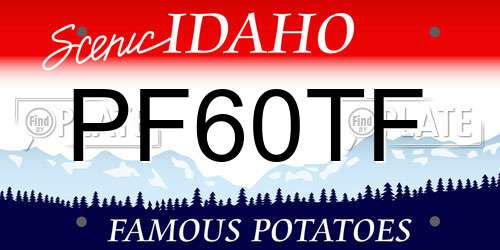 PF60TF Idaho License Plate