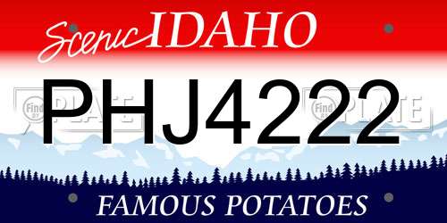 PHJ4222 Idaho License Plate