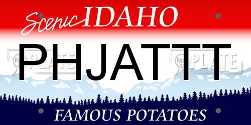 PHJATTT Idaho License Plate