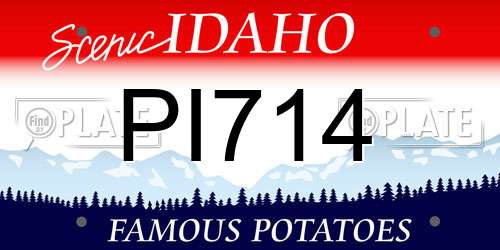 PI714 Idaho License Plate