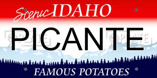 PICANTE Idaho License Plate