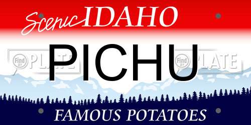 PICHU Idaho License Plate