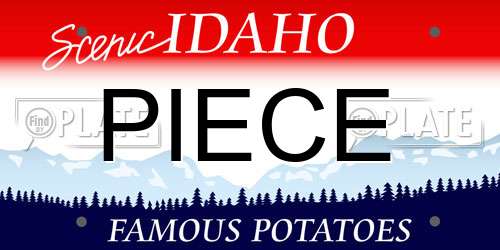 PIECE Idaho License Plate