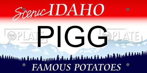 PIGG Idaho License Plate