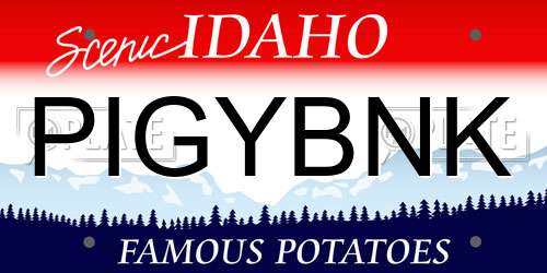PIGYBNK Idaho License Plate