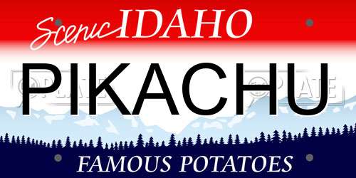 PIKACHU Idaho License Plate