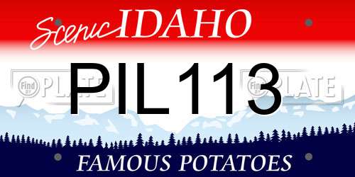 PIL113 Idaho License Plate