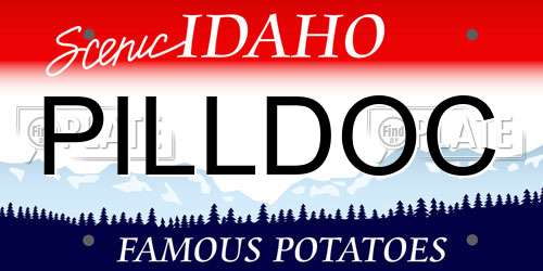 PILLDOC Idaho License Plate