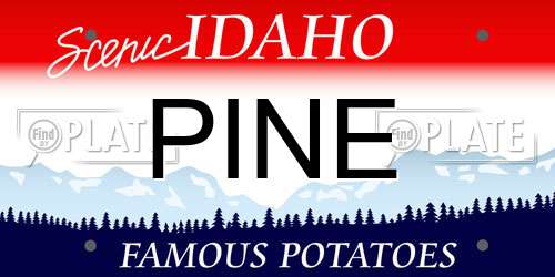 PINE Idaho License Plate