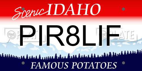PIR8LIF Idaho License Plate