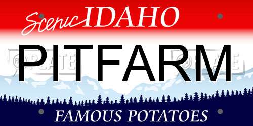 PITFARM Idaho License Plate