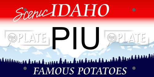 PIU Idaho License Plate