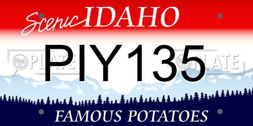 PIY135 Idaho License Plate