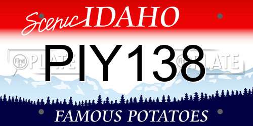 PIY138 Idaho License Plate