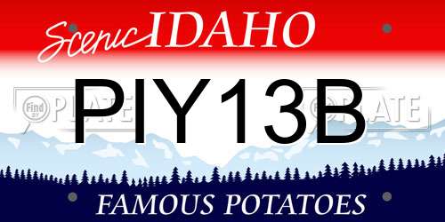 PIY13B Idaho License Plate